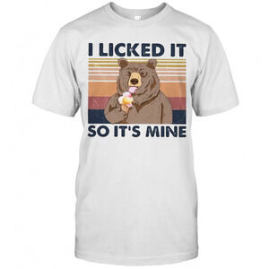 Bear Eat Ice I Licked It So Its Mine  Retro T-Shirt
